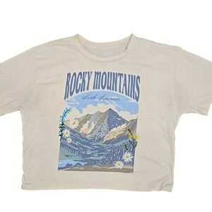 Organic Collective Women's Short Sleeve‎ T-Shirt Rocky Mountains 100% Cotton S